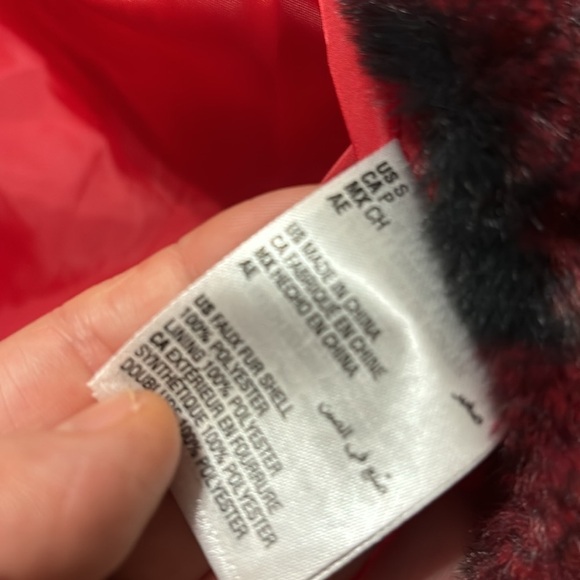 Epic Threads Toddler or Girls RED BUFFALO CHECK Faux Fur Jacket - Picture 9 of 10